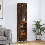 High sideboard Smoked oak 34.5x34x180 cm Engineered wood