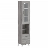 Buffet haut Sonoma gris 34,5x34x180 cm Bois d'ingénierie