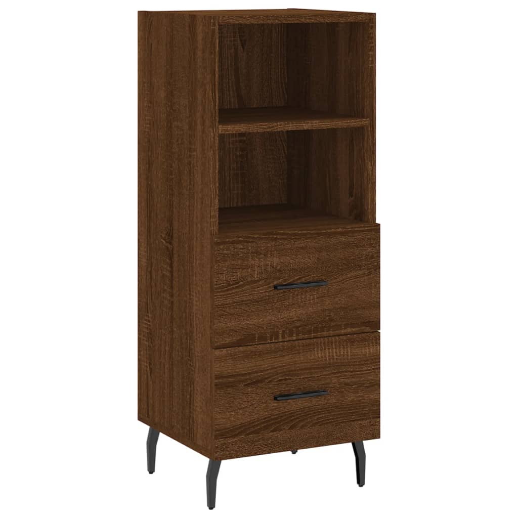 Hohes Sideboard, braune Eiche, 34,5 x 34 x 180 cm, Holzwerkstoff