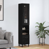 High sideboard Black 34.5x34x180 cm Engineered wood