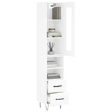 High sideboard White 34.5x34x180 cm Engineered wood