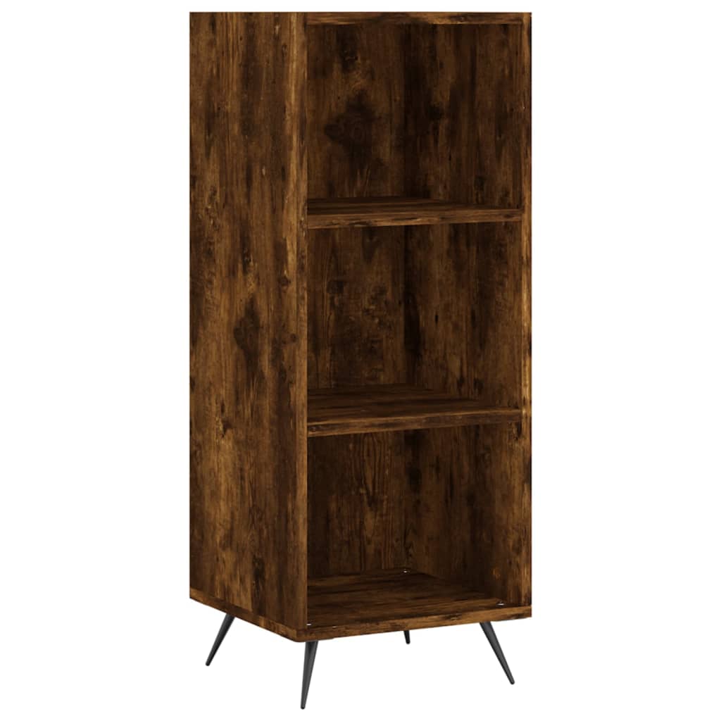 Buffet haut Chêne fumé 34,5x34x180 cm Bois d'ingénierie