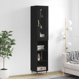 Hohes Sideboard Schwarz 34,5x34x180 cm Holzwerkstoff