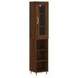 Buffet haut Chêne marron 34,5x34x180 cm Bois d'ingénierie