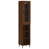 Buffet haut Chêne marron 34,5x34x180 cm Bois d'ingénierie