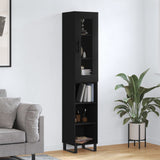 High sideboard Black 34.5x34x180 cm Engineered wood