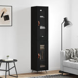 High sideboard Black 34.5x34x180 cm Engineered wood