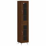 Buffet haut Chêne marron 34,5x34x180 cm Bois d'ingénierie