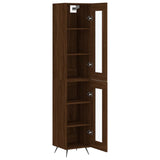 Buffet haut Chêne marron 34,5x34x180 cm Bois d'ingénierie