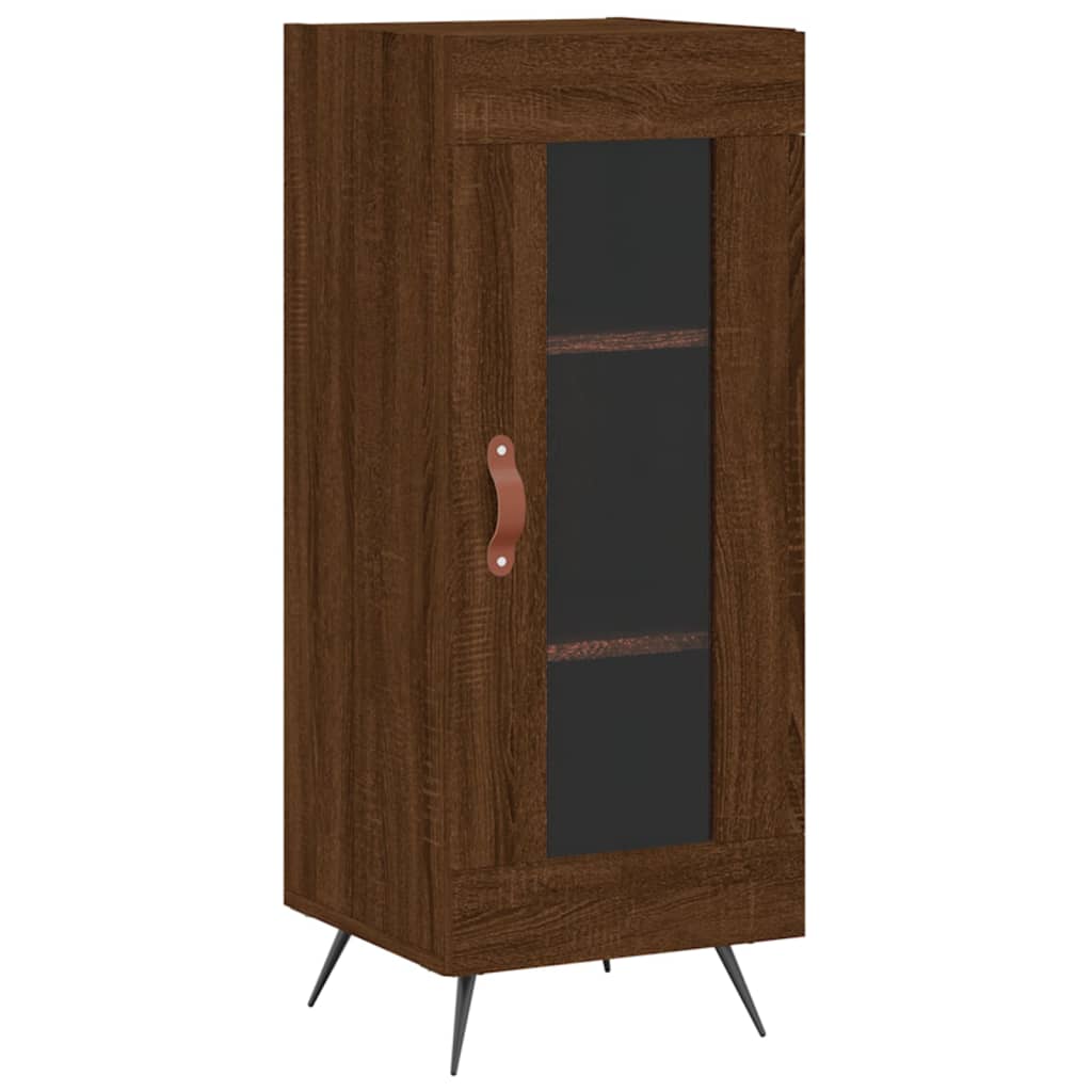 Buffet haut Chêne marron 34,5x34x180 cm Bois d'ingénierie