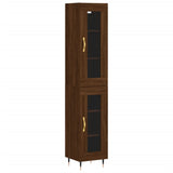 Buffet haut Chêne marron 34,5x34x180 cm Bois d'ingénierie