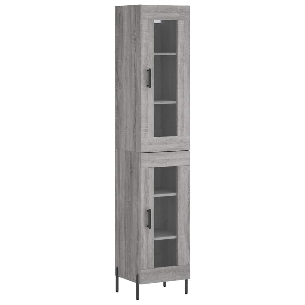 Buffet haut Sonoma gris 34,5x34x180 cm Bois d'ingénierie