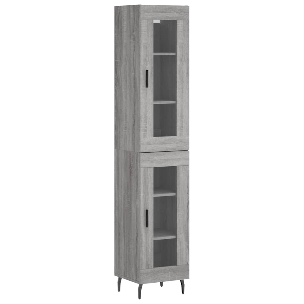 Buffet haut Sonoma gris 34,5x34x180 cm Bois d'ingénierie