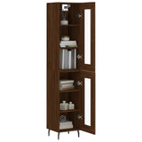 Buffet haut Chêne marron 34,5x34x180 cm Bois d'ingénierie