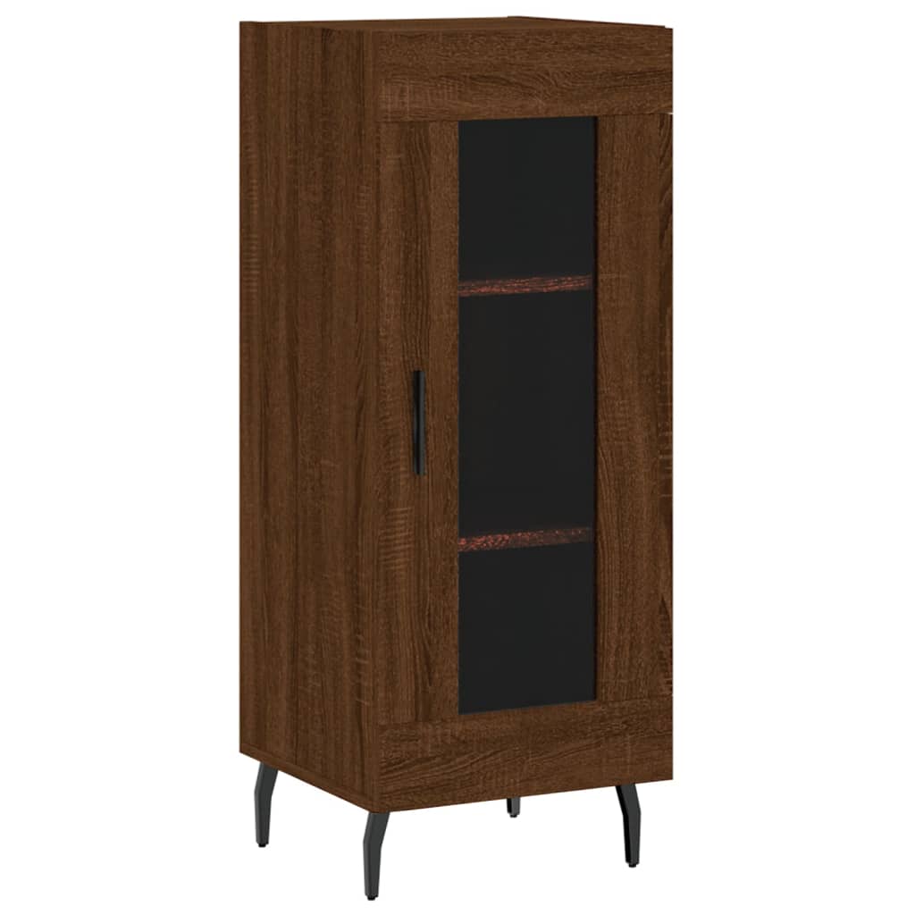 Buffet haut Chêne marron 34,5x34x180 cm Bois d'ingénierie