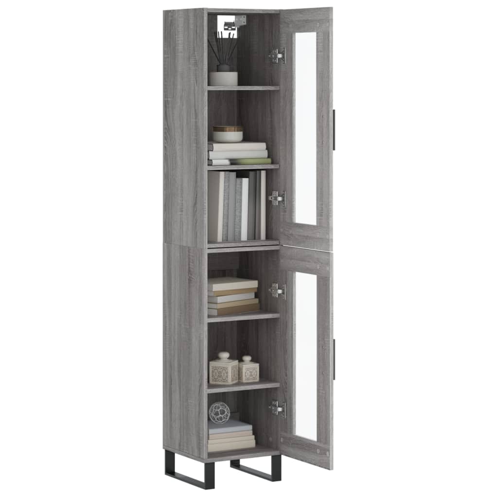 Buffet haut Sonoma gris 34,5x34x180 cm Bois d'ingénierie