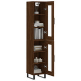 Buffet haut Chêne marron 34,5x34x180 cm Bois d'ingénierie