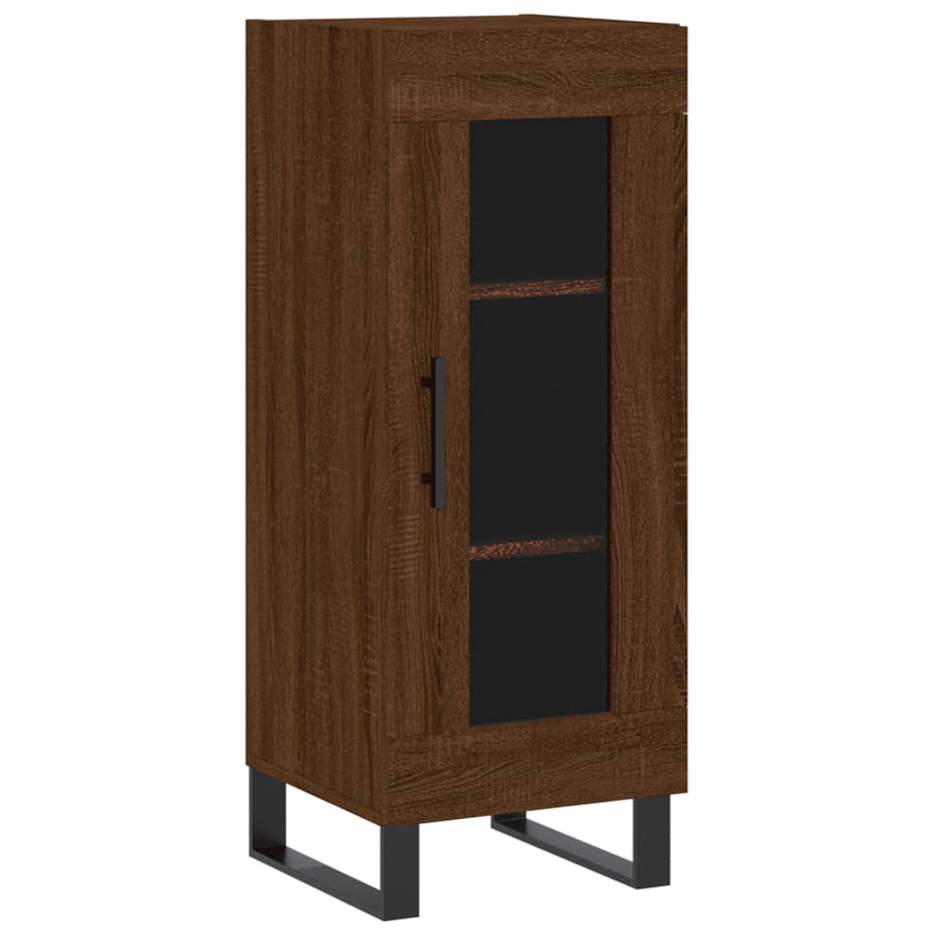 Buffet haut Chêne marron 34,5x34x180 cm Bois d'ingénierie