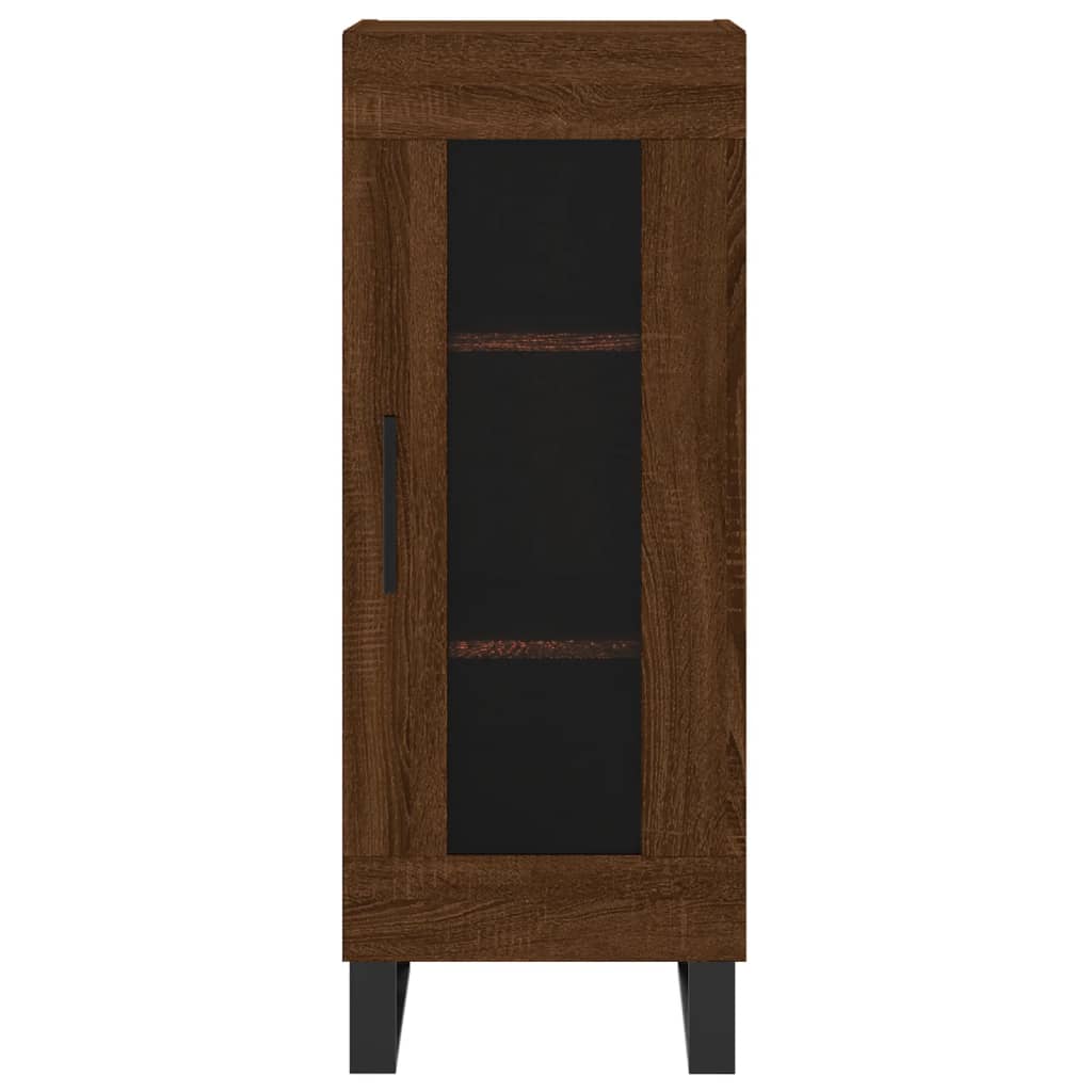 Buffet haut Chêne marron 34,5x34x180 cm Bois d'ingénierie