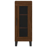 Buffet haut Chêne marron 34,5x34x180 cm Bois d'ingénierie