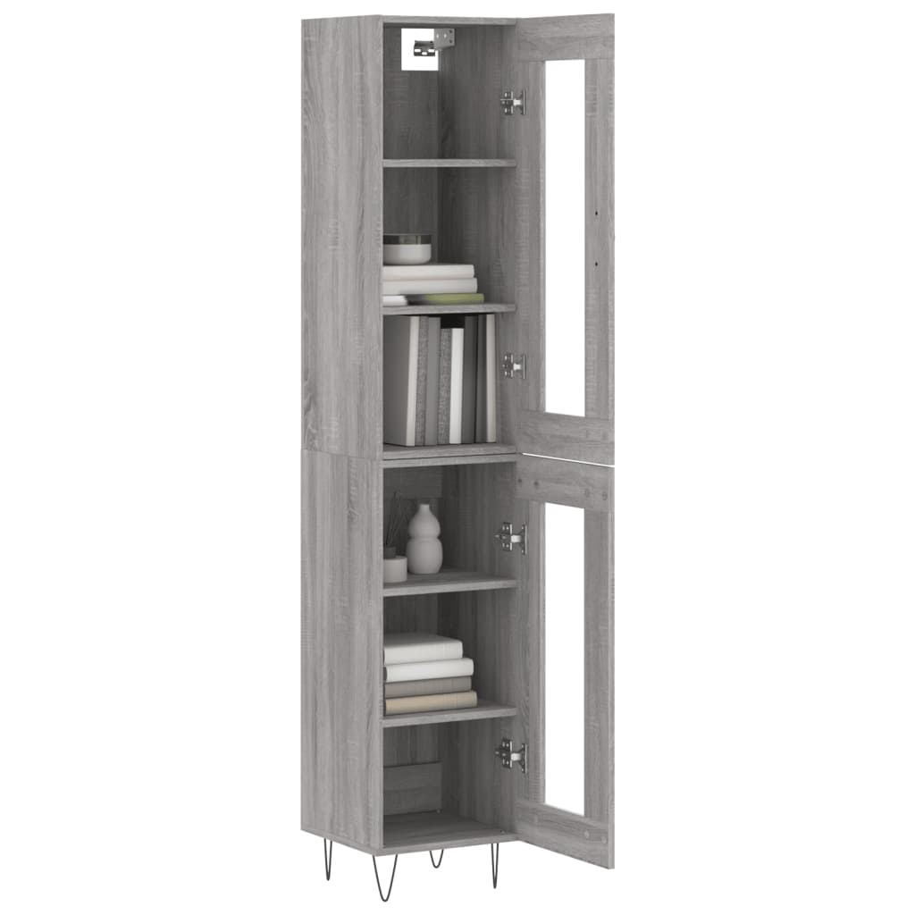 Buffet haut Sonoma gris 34,5x34x180 cm Bois d'ingénierie