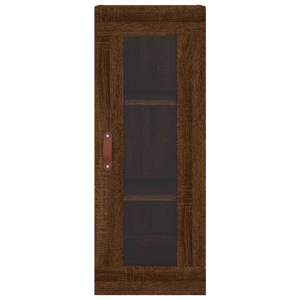 Buffet haut Chêne marron 34,5x34x180 cm Bois d'ingénierie