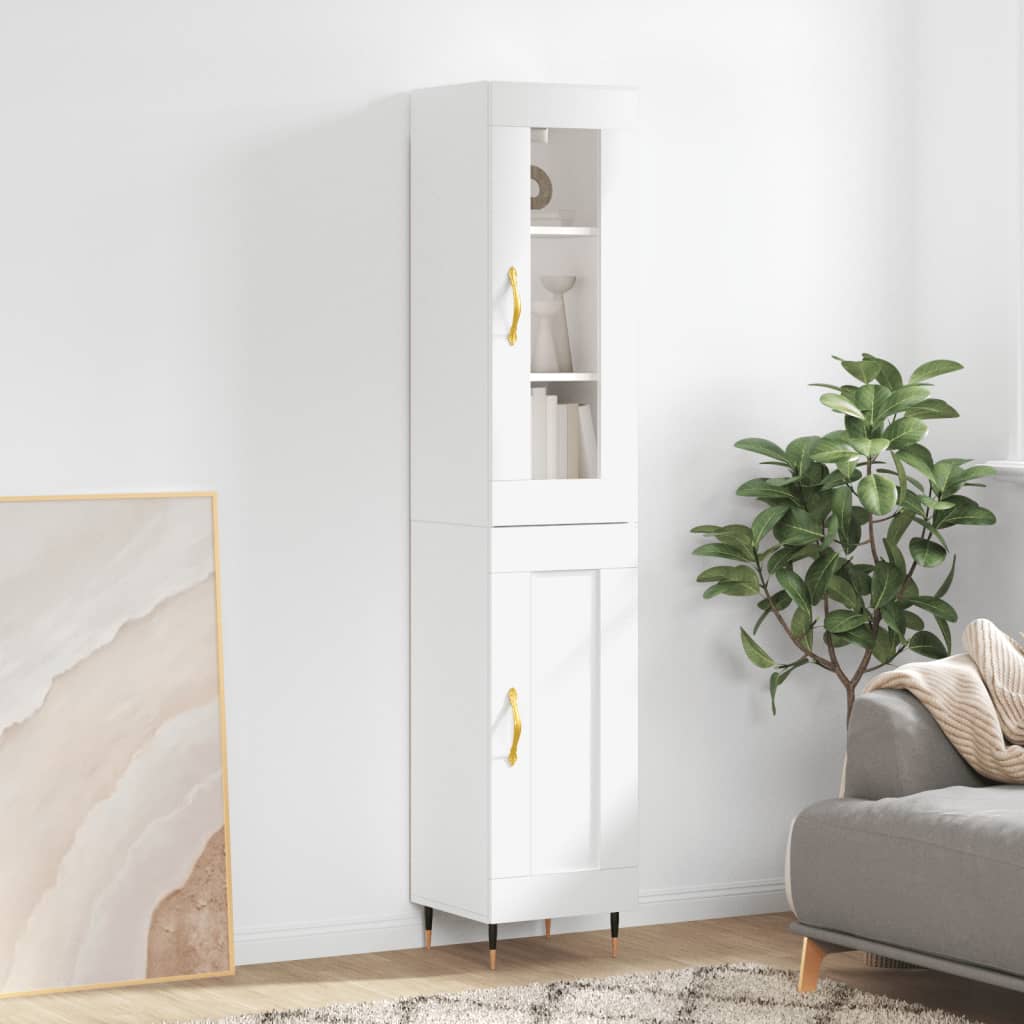 High sideboard White 34.5x34x180 cm Engineered wood