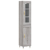 Buffet haut Sonoma gris 34,5x34x180 cm Bois d'ingénierie