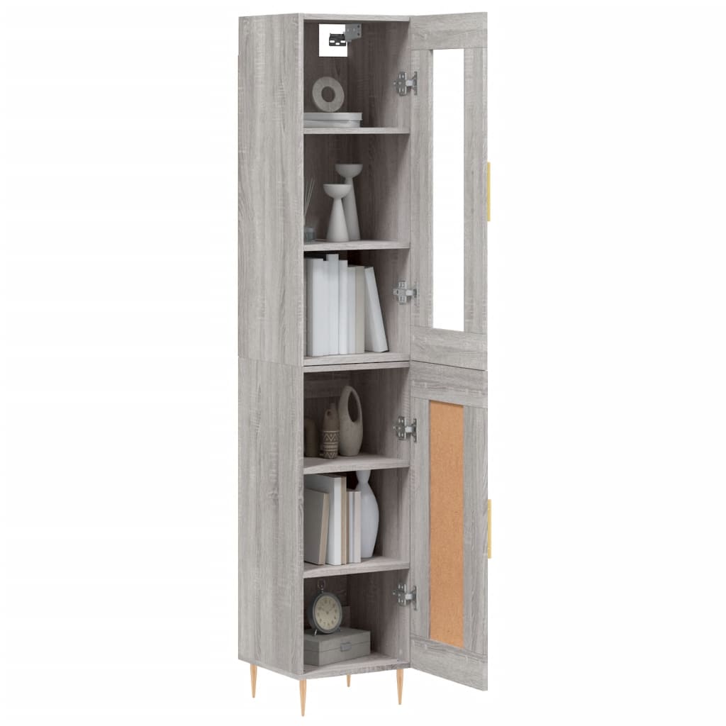 Buffet haut Sonoma gris 34,5x34x180 cm Bois d'ingénierie