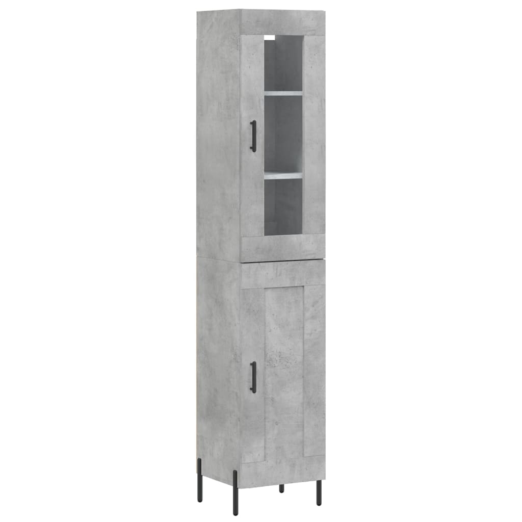 High sideboard Concrete gray 34.5x34x180 cm Engineered wood