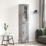 High sideboard Concrete gray 34.5x34x180 cm Engineered wood