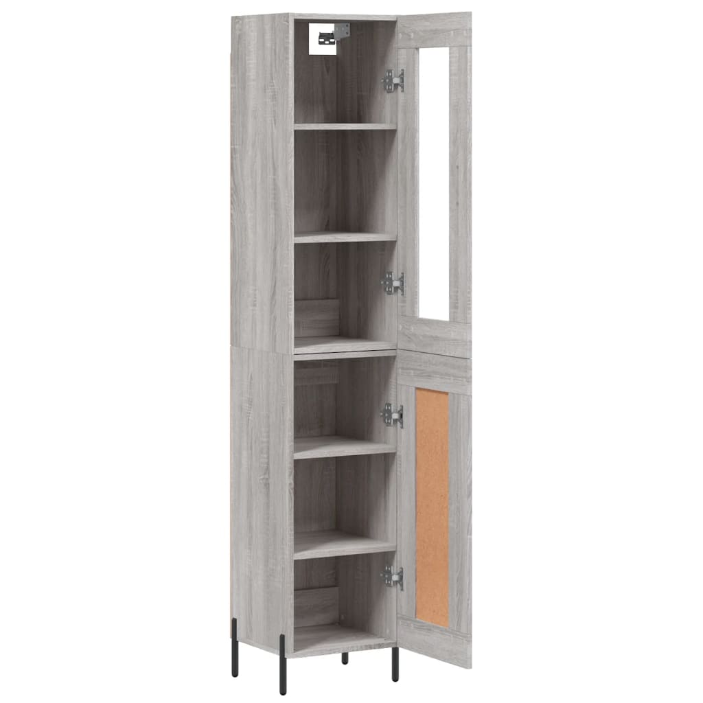 Buffet haut Sonoma gris 34,5x34x180 cm Bois d'ingénierie