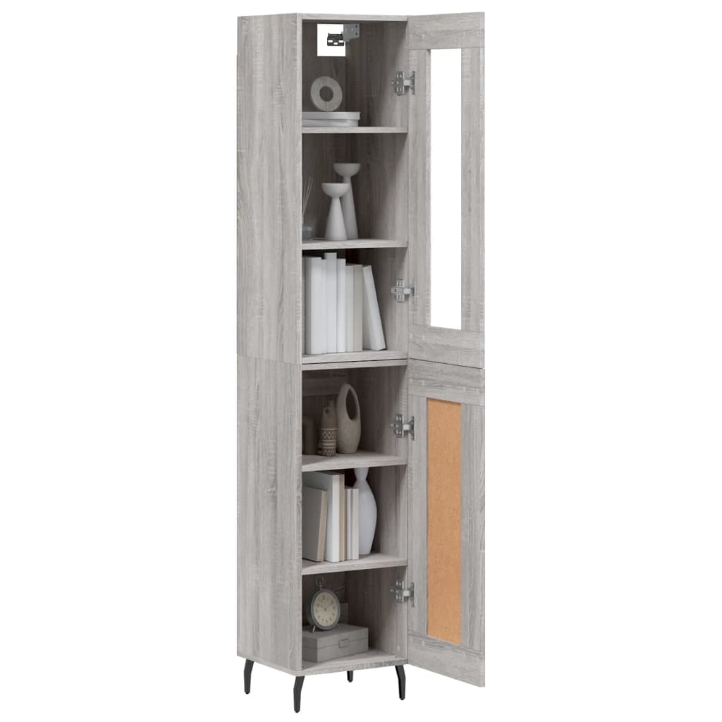 Buffet haut Sonoma gris 34,5x34x180 cm Bois d'ingénierie