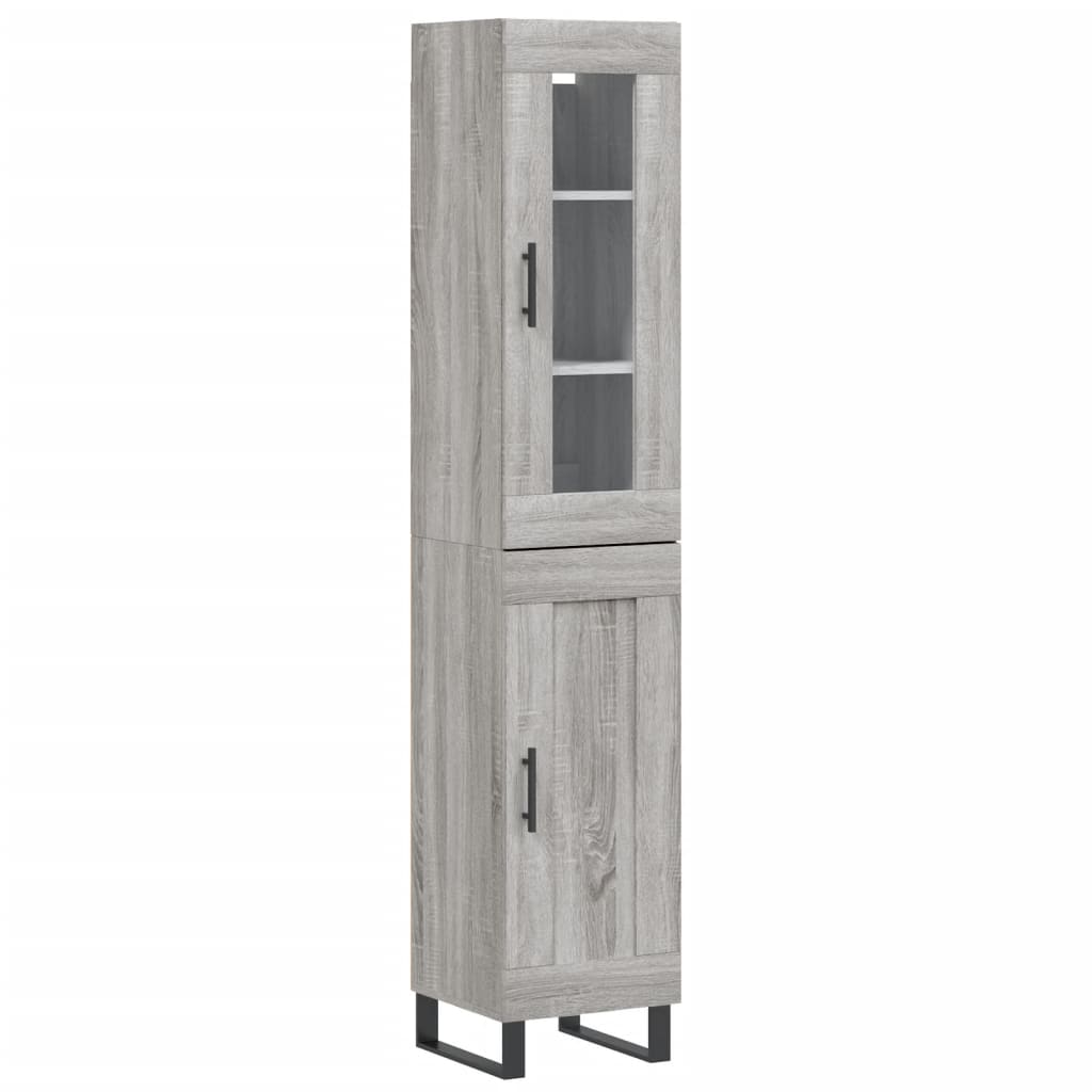 Buffet haut Sonoma gris 34,5x34x180 cm Bois d'ingénierie