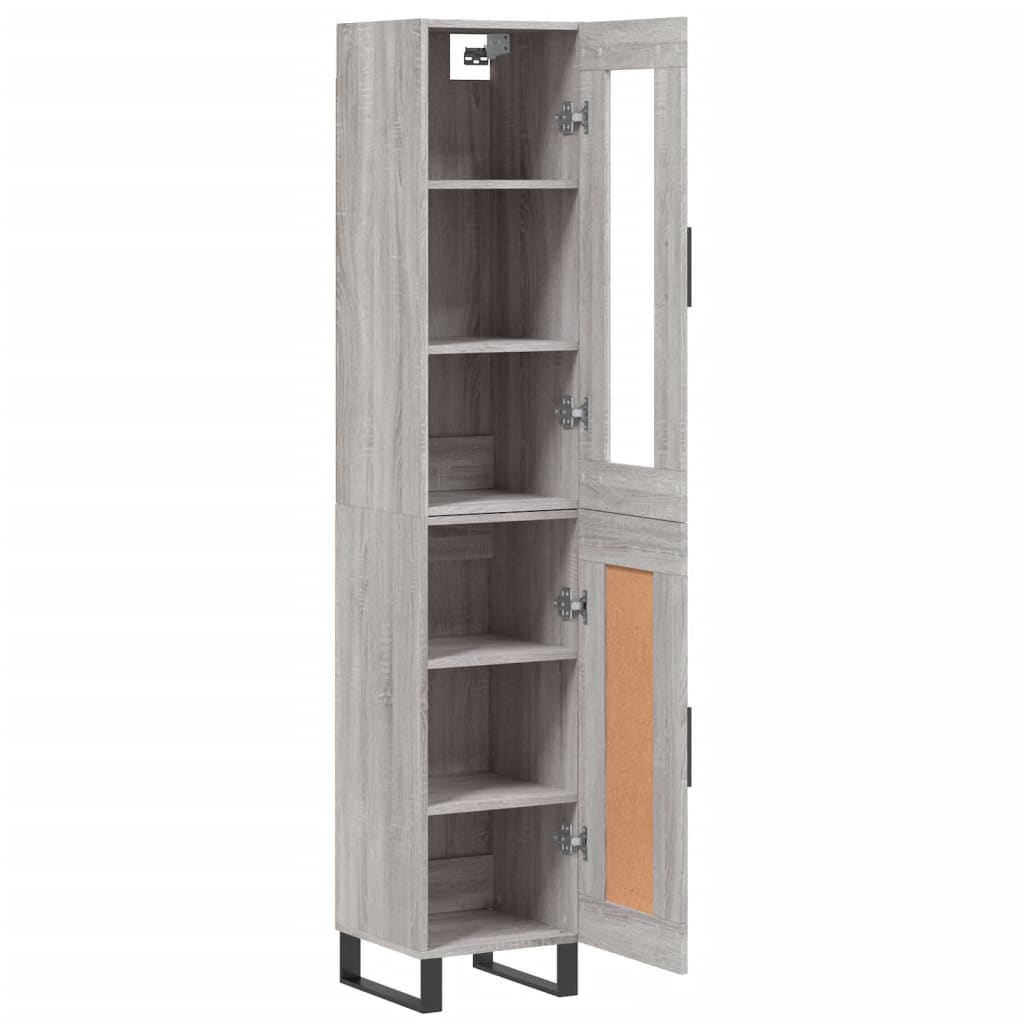 Buffet haut Sonoma gris 34,5x34x180 cm Bois d'ingénierie