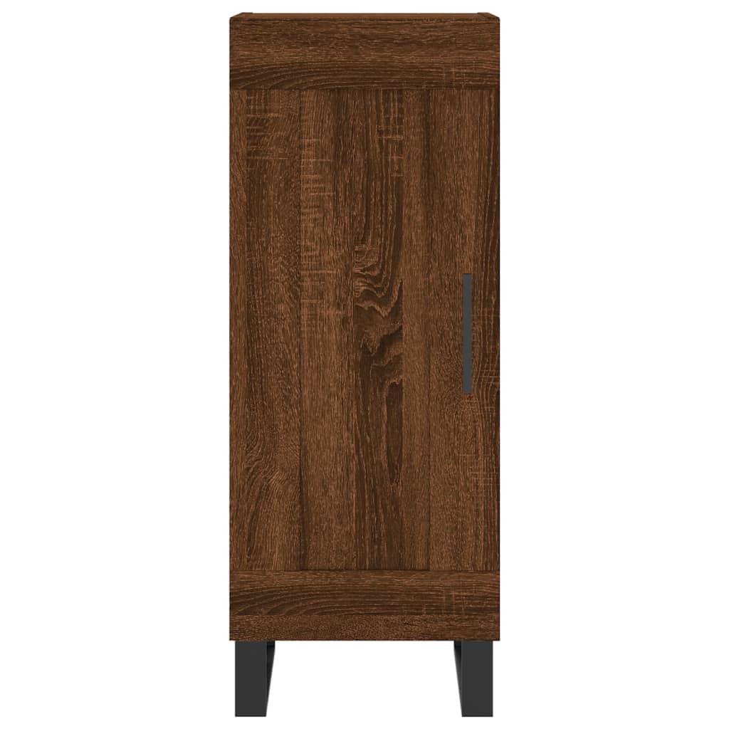 Buffet haut Chêne marron 34,5x34x180 cm Bois d'ingénierie