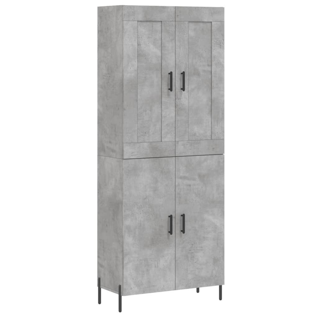 High sideboard Concrete gray 69.5x34x180 cm Engineered wood