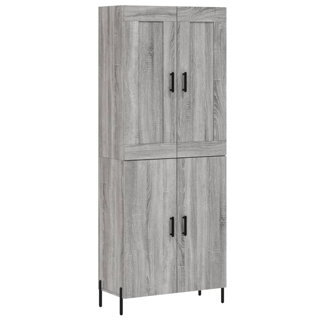 Sonoma hohes Sideboard grau 69,5x34x180 cm Holzwerkstoff