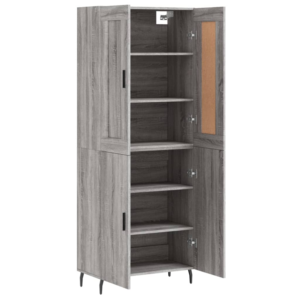 Buffet haut Sonoma gris 69,5x34x180 cm Bois d'ingénierie