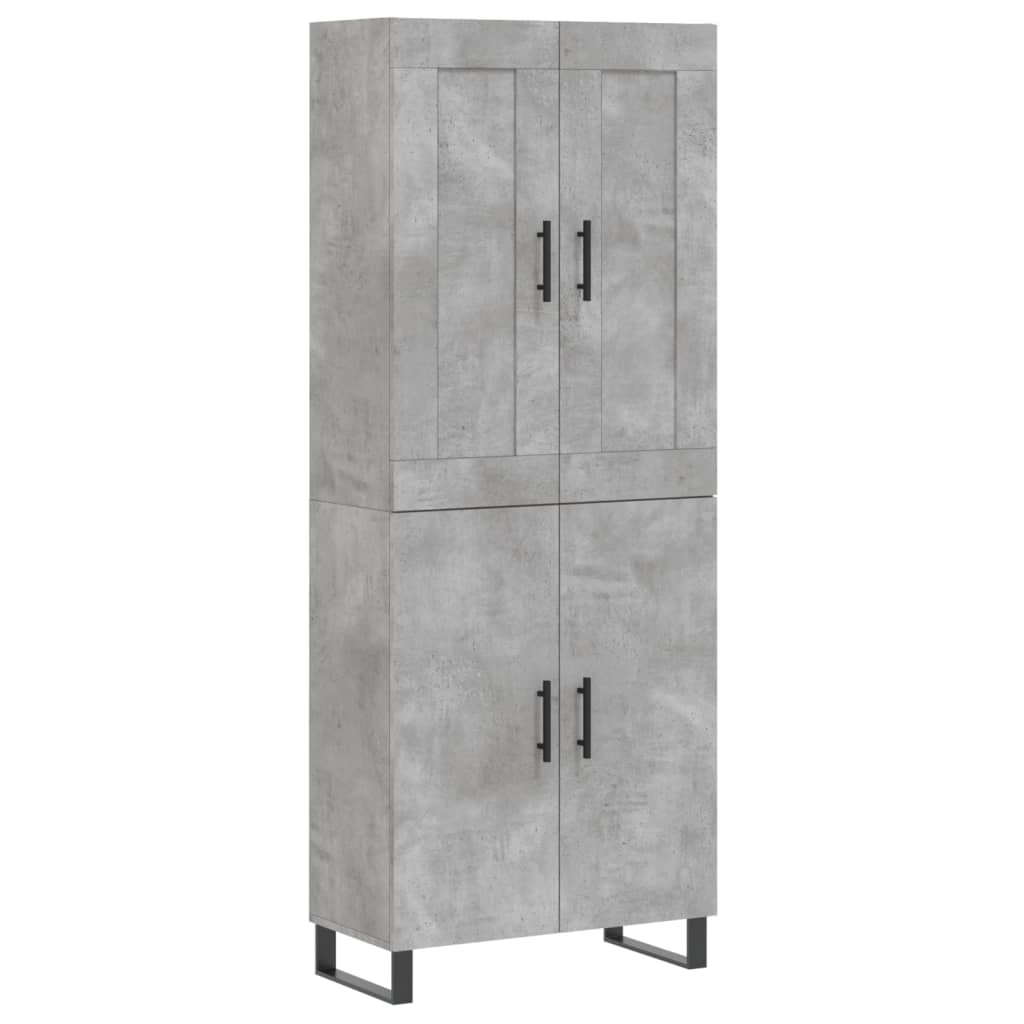 High sideboard Concrete gray 69.5x34x180 cm Engineered wood