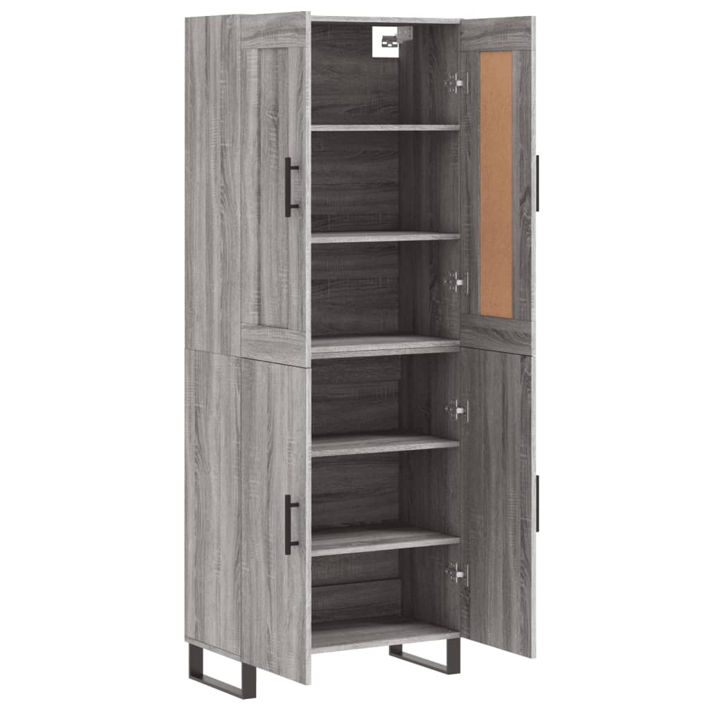 Buffet haut Sonoma gris 69,5x34x180 cm Bois d'ingénierie