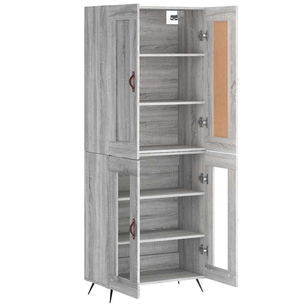 Buffet haut Sonoma gris 69,5x34x180 cm Bois d'ingénierie