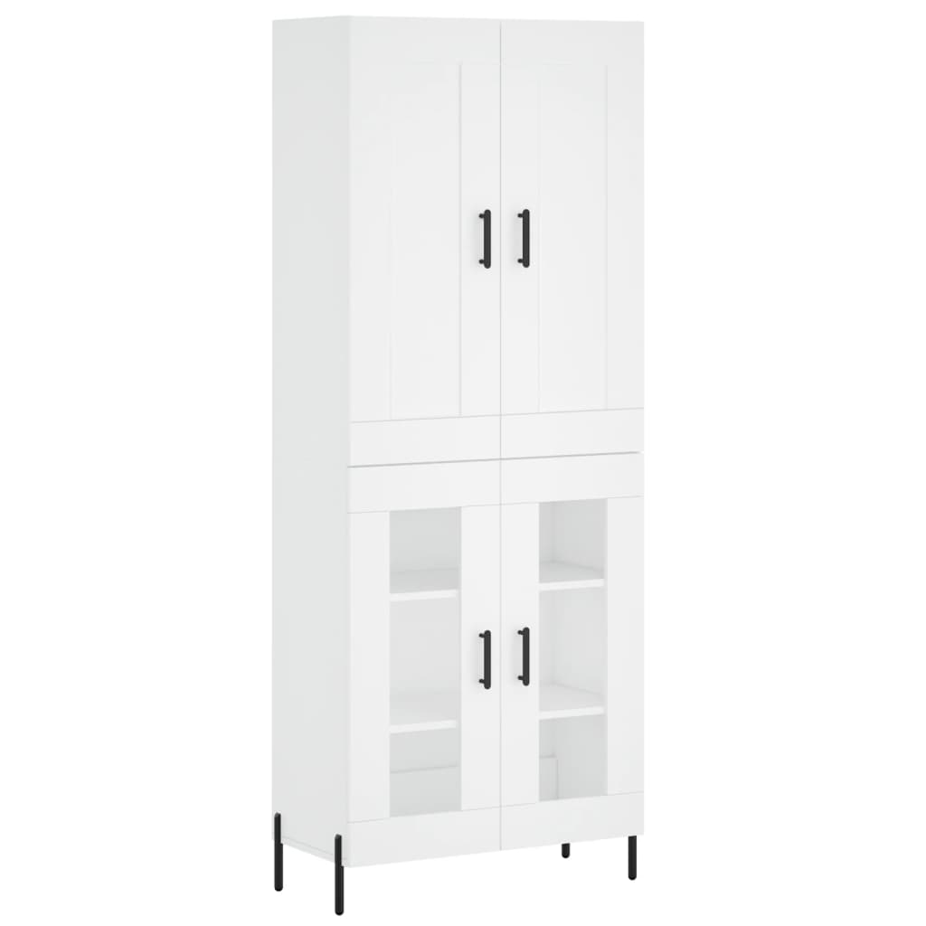 High sideboard White 69.5x34x180 cm Engineered wood