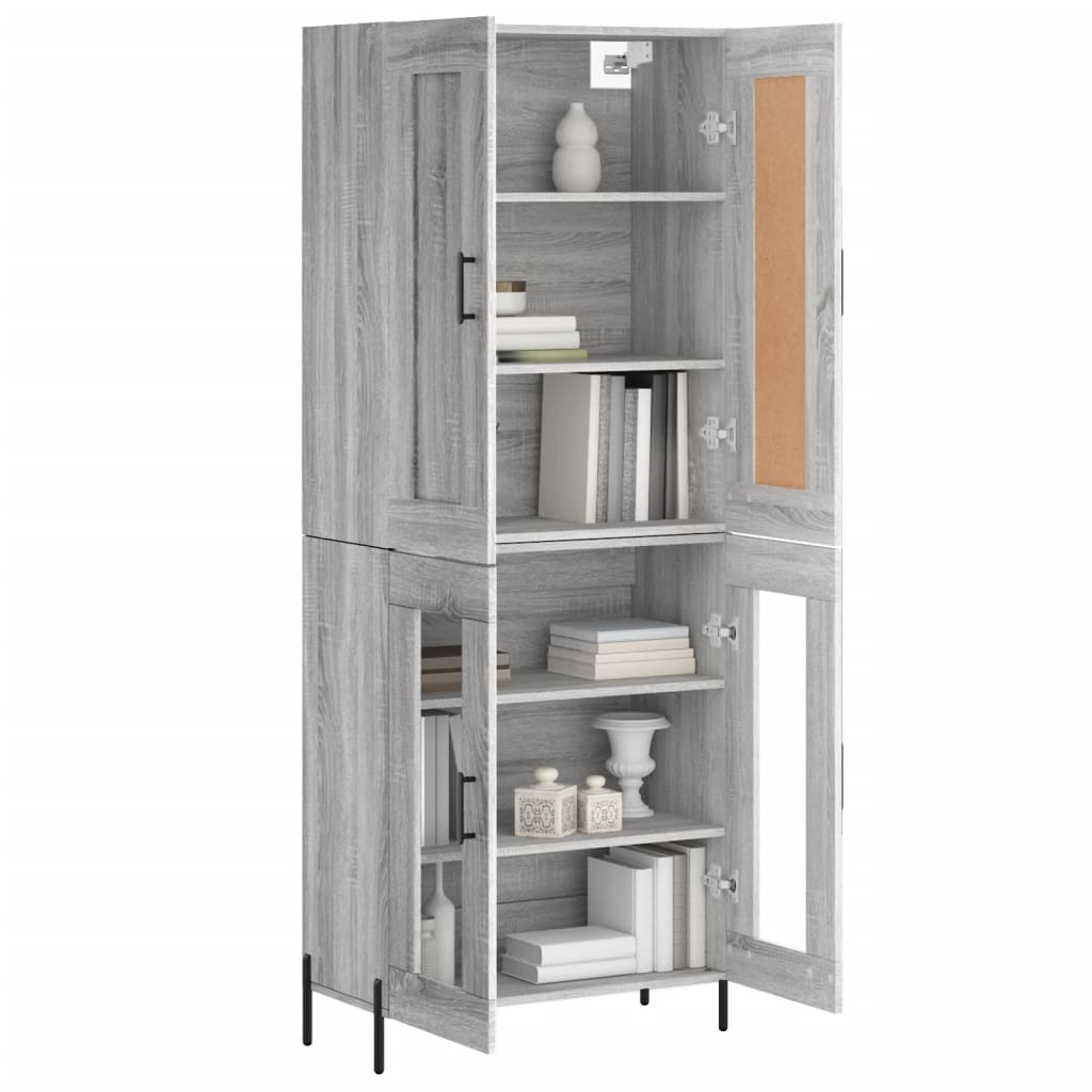 Buffet haut Sonoma gris 69,5x34x180 cm Bois d'ingénierie