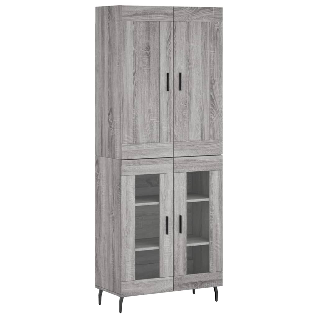 Buffet haut Sonoma gris 69,5x34x180 cm Bois d'ingénierie