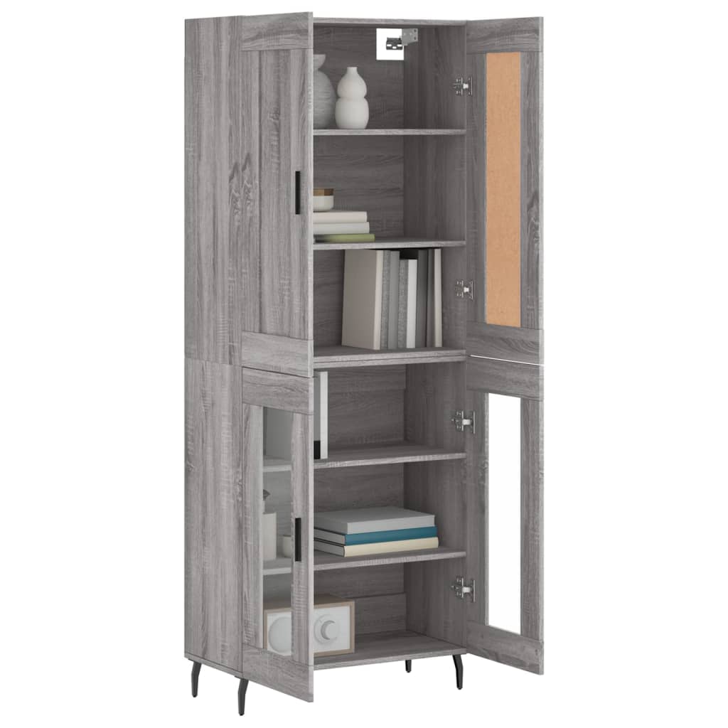 Buffet haut Sonoma gris 69,5x34x180 cm Bois d'ingénierie