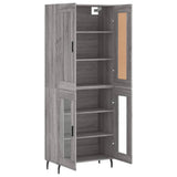 Buffet haut Sonoma gris 69,5x34x180 cm Bois d'ingénierie