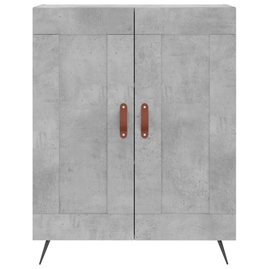 Buffet haut Gris béton 69,5x34x180 cm Bois d'ingénierie