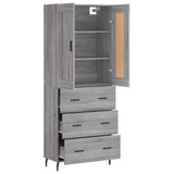 Buffet haut Sonoma gris 69,5x34x180 cm Bois d'ingénierie