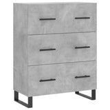 High sideboard Concrete gray 69.5x34x180 cm Engineered wood